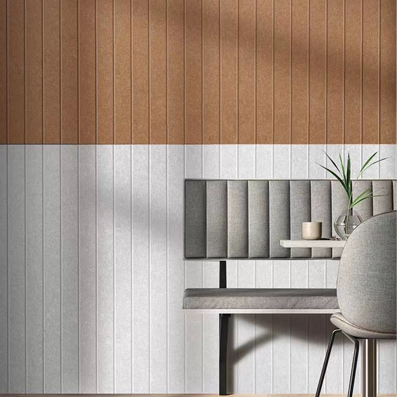 วัสดุ ECO รีไซเคิล 100% แผ่นใยโพลีเอสเตอร์โพลีเอสเตอร์สำหรับสัตว์เลี้ยงปิดเสียงการผลิตแผ่นแผงอคูสติกผนังทนเปลวไฟ