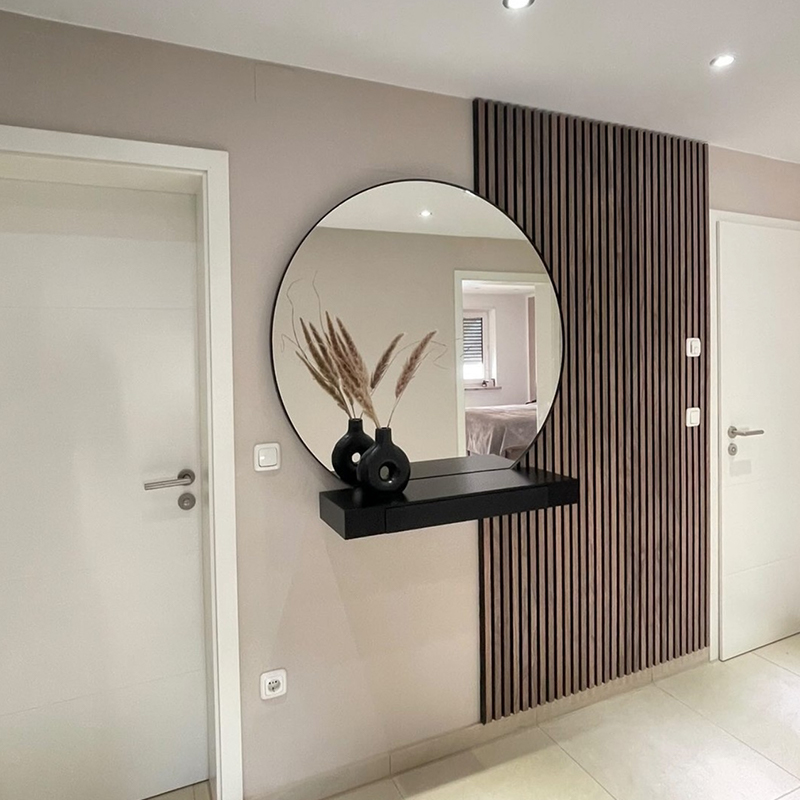 แถบไม้วัสดุต่างๆ แผ่นผนังตกแต่งสำนักงาน ตะแกรงแผงดูดซับเสียง โซลูชันโครงการออกแบบกราฟิก